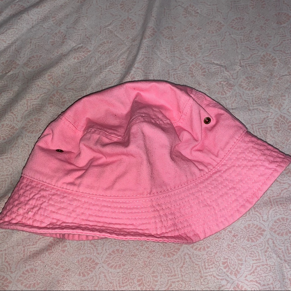 Pink bucket hat